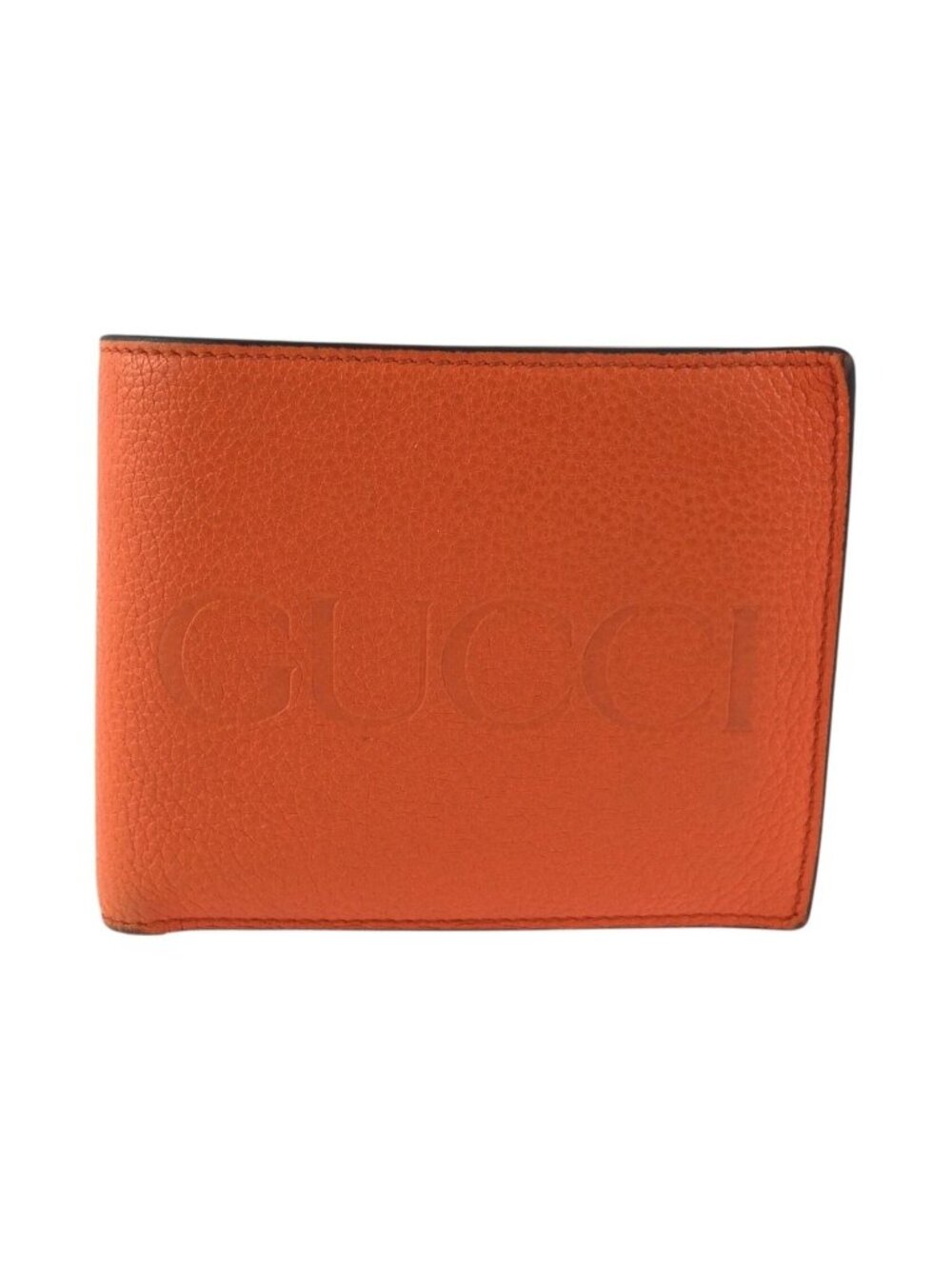 Gucci Orange Leather Fold Wallet Compact